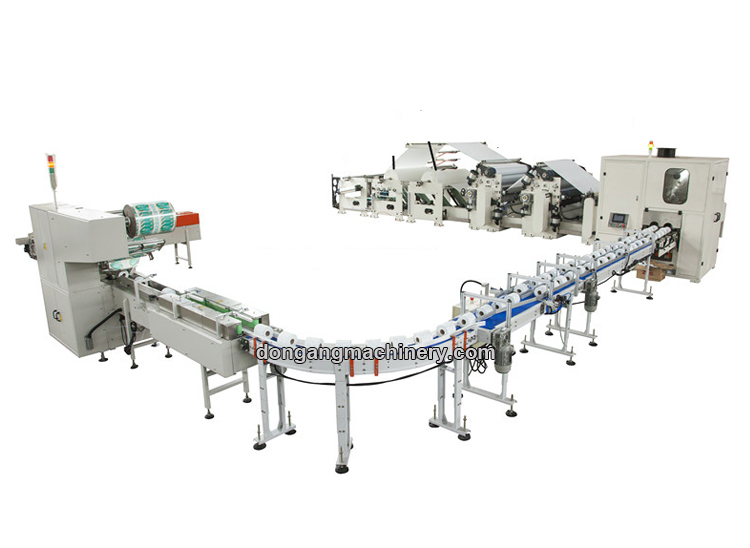 Automatic toilet paper single roll production line