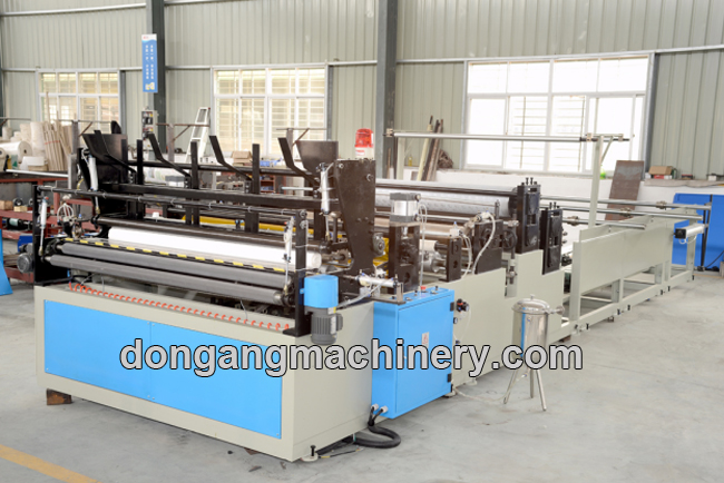 toilet paper rewinding and embossing machine