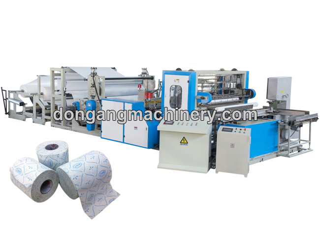 kitchen towel paper and toilet paper rewinding machine with gluing set
