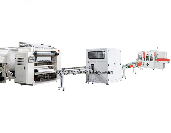 6 lines facial tissue paper production line with big swing saw